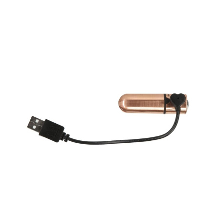 фото Вибропуля PowerBullet - First-Class Bullet 2.5" with Key Chain Pouch, Rose Gold  || фото Віброкуля PowerBullet - First-Class Bullet 2.5" with Key Chain Pouch, Rose Gold 