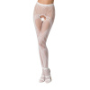 фото Эротические колготки-бодистокинг Passion S007 white, красивые ажурные колготки с вырезом