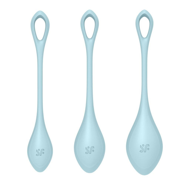 купить Набор йони бусин Satisfyer Yoni Power 2 Light Blue, диаметр 2-2,5-3см, вес 22-44-73гр