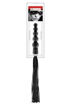 фото Флоггер с ручкой - анальными бусами Fetish Tentation Whip with Rosary Handle  || фото Флогер з ручкою - анальним намистом Fetish Tentation Whip with Rosary Handle 