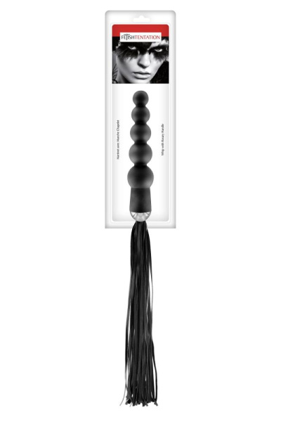 купить Флоггер с ручкой - анальными бусами Fetish Tentation Whip with Rosary Handle