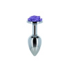 фото Металлическая анальная пробка Lux Active с розой - Rose Anal Plug - Purple, вибропуля в подарок