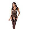 фото Бодистокинг Passion BS062 black, комбинезон, имитация чулок