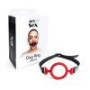 фото Кляп силиконовое кольцо натуральная кожа, Gag ring внутренний диаметр кольца 40 мм, Красный  || фото Кляп силіконове кільце натуральна шкіра, Gag ring внутрішній діаметр кільця 40 мм, Червоний 