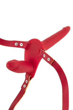 фото Двойной страпон Fetish Tentation Strap-On with Double Dildo Red  || фото Подвійний страпон Fetish Tentation Strap-On with Double Dildo Red 