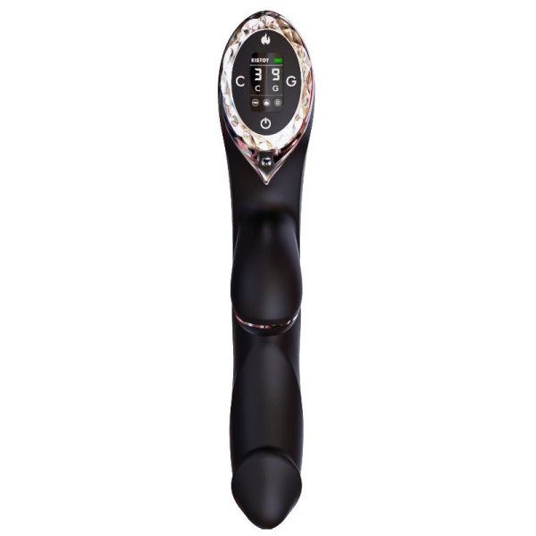 купить Вакуумный вибратор-кролик с подогревом KisToy A-King Pro Black, с LED-экраном