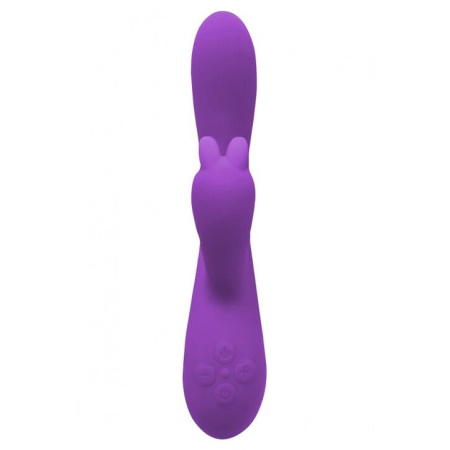Вібратор-кролик Wooomy Gili-Gili Vibrator with Heat Purple, відросток з вушками, підігрів до 40 ° С
