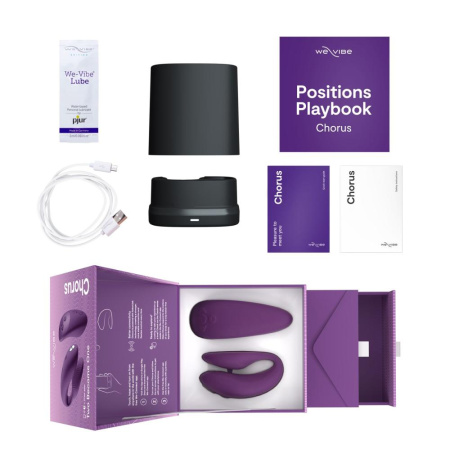 фото Смарт-вибратор для пар We-Vibe Chorus Purple, сенсорное управление вибрациями сжатием пульта  || фото Смарт-вібратор для пар We-Vibe Chorus Purple, сенсорне керування вібраціями стисненням пульта 