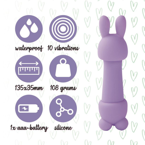 купить Мини-вибратор FeelzToys Mister Bunny Purple с двумя насадками