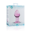 фото Розовая анальная пробка из стекла Gildo Pink Glass Buttplug No. 27  || фото Рожева анальна пробка зі скла Gildo Pink Glass Buttplug 