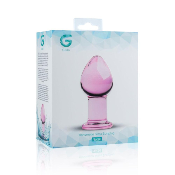 купить Розовая анальная пробка из стекла Gildo Pink Glass Buttplug No. 27