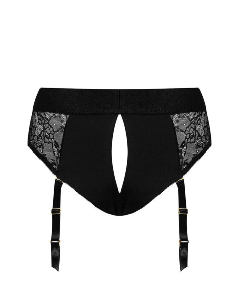 купить Кружевные трусы для страпона с подвязками для чулок Strap-On-Me DIVA HARNESS - M