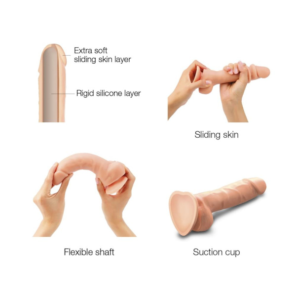 купить Реалистичный фаллоимитатор Strap-On-Me Sliding Skin Realistic Dildo Vanille - XL, эффект подвижной к