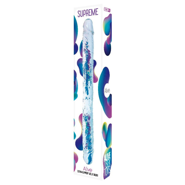 купить Прозрачный двусторонний фаллоимитатор Alive Supreme Jelly Dildo