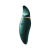 фото Вибратор 2в1 с язычком Zalo — Hero Jewel Green, кристалл Swarovski