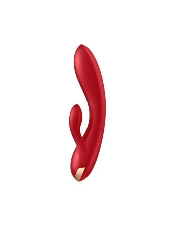 фото Смарт вибратор кролик с двойным отростком Satisfyer Double Flex Red  || фото Смарт вібратор кролик із подвійним відростком Satisfyer Double Flex Red 