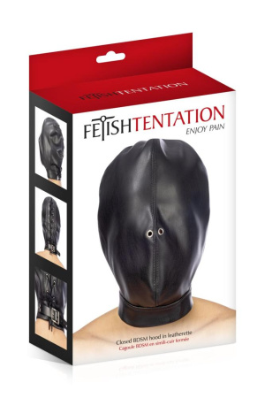 фото Капюшон для БДСМ Fetish Tentation Closed BDSM hood in leatherette  || фото Каптур для БДСМ Fetish Tentation Closed BDSM hood in leatherette 