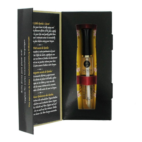купити Стимулювальний блиск для губ Shunga LIPGLOSS – Sparkling Strawberry Wine (10 мл), ефект поколювання