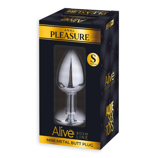 купить Металлическая анальная пробка с кристаллом Alive Mini Metal Butt Plug Pink S
