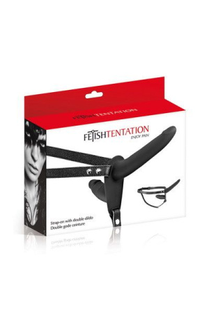 фото Двойной страпон Fetish Tentation Strap-On with Double Dildo Black  || фото Подвійний страпон Fetish Tentation Strap-On with Double Dildo Black 