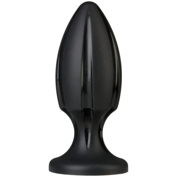 Анальный плаг с каналами для смазки Doc Johnson Platinum Premium Silicone - The Rocket - Black