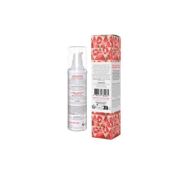 купить Массажное масло EXSENS Strawberry 50 мл разогревающее, без сахара, без парабенов, съедобное