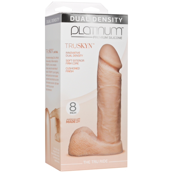 купить Фаллоимитатор Doc Johnson Platinum TRUSKYN - The Tru Ride 8 Inch, диаметр 4,8см, двухслойный силикон
