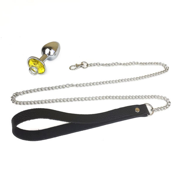 купить Металлическая анальная пробка Art of Sex Metal Anal Plug with Leash size S с поводком