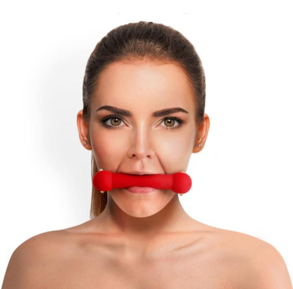 купить Кляп Палка, силикон и натуральная кожа, Art of Sex - Gag Stick Silicon, Красный