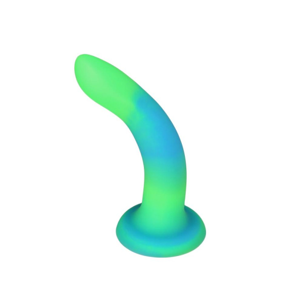 купить Светящийся в темноте фаллоимитатор ADDICTION - Rave - 8" Glow in the Dark Dildo - Blue Green